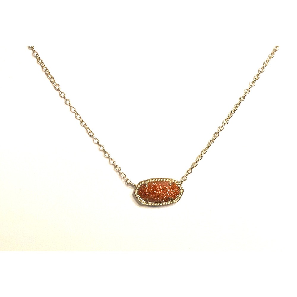 KENDRA SCOTT ELISA "SPICY" DRUSY PENDANT/NECKLACE 16" w/2"EXTENDER GOLD PLATE